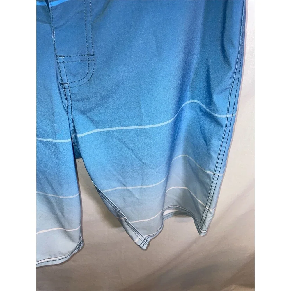 American Tall Board Shorts Men’s Size 30 Blue Striped Drawstring Pocket Ins 11